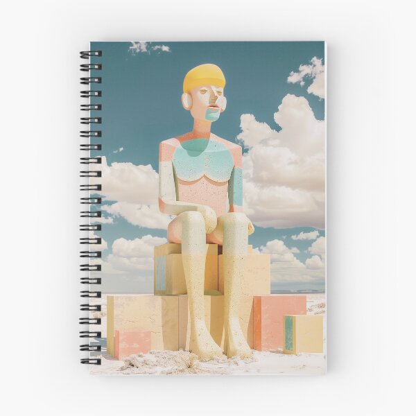 Item preview, A colorful statue of a man sitting on a stack of boxes designed and sold by Wadokezumo.