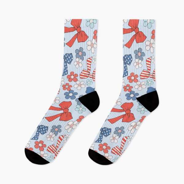 Item preview, Fourth of July Bow Floral Seamless Pattern designed and sold by CreativeDraws42.