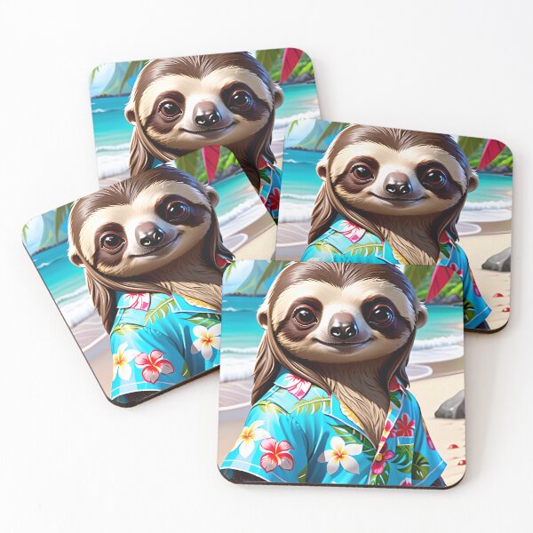 Item preview, Cute Sloth On Hawaiian Vacation designed and sold by TheArtOfPat.