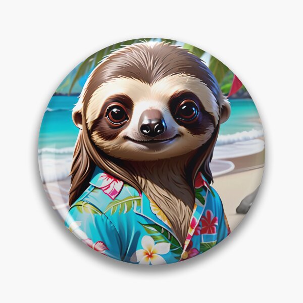 Artikelvorschau, Cute Sloth On Hawaiian Vacation entworfen und verkauft von TheArtOfPat.