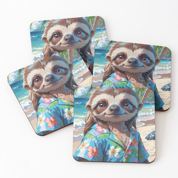 Item preview, Cute Sloth On Hawaiian Vacation designed and sold by TheArtOfPat.