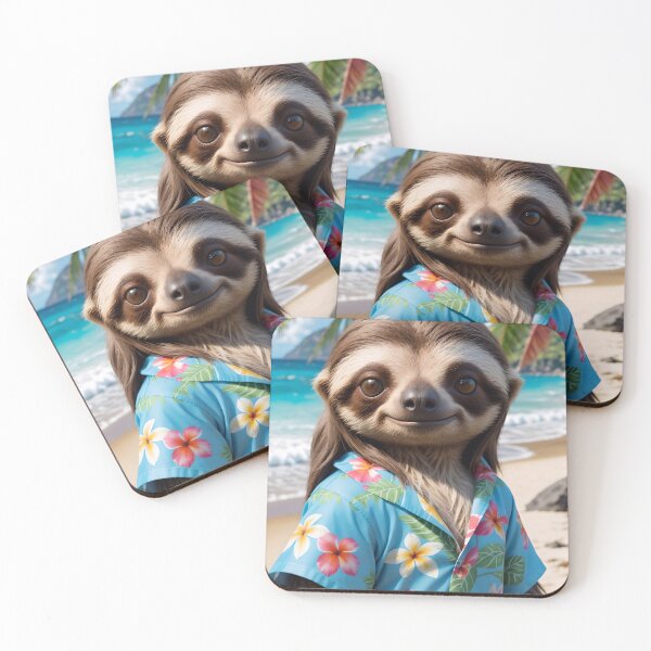 Item preview, Cute Sloth On Hawaiian Vacation designed and sold by TheArtOfPat.
