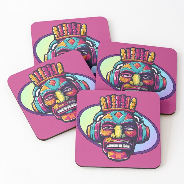 Item preview, Eclectic DJ Tiki Mask - Electrifying Tribal Beat designed and sold by Moxierama.