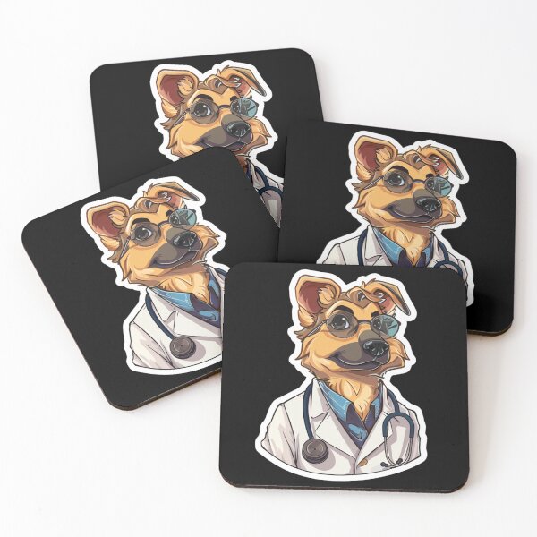 Item preview, Dogtor funny animals Sticker designed and sold by artMadlen.