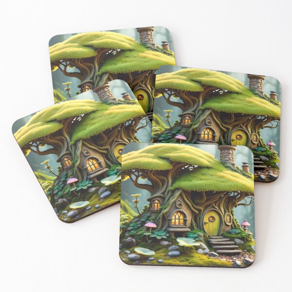 Item preview, Fairy tree house in the forest designed and sold by DreamlifeBackgrounds.