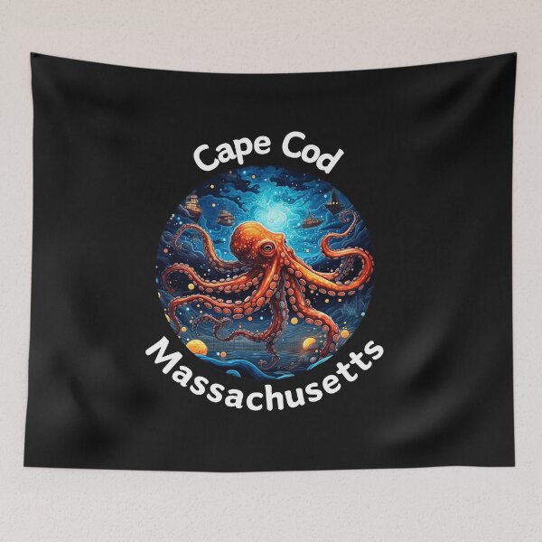 Item preview, Cape Cod Massachusetts Night Octopus designed and sold by WigOutlet.