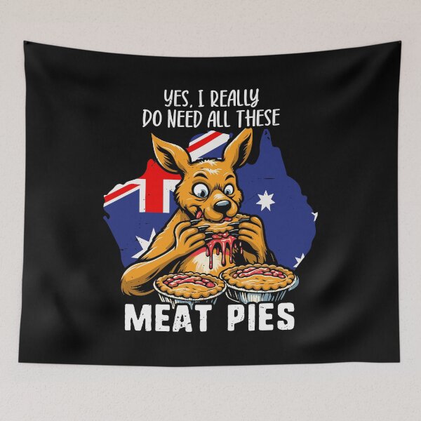 Item preview, Meat Pies Kangaroo - Funny Aussie Foodie  Kangaroo Lover Gift for Australian designed and sold by JUSTBEELEGANT.