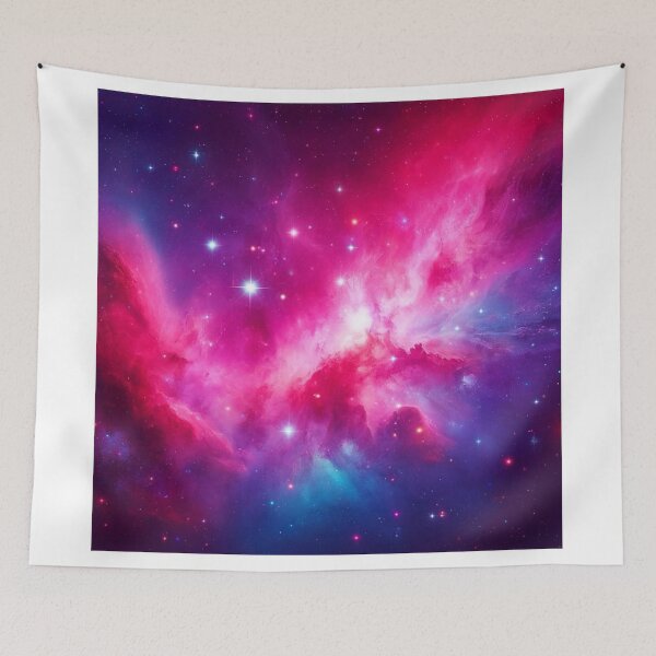 Item preview, Neon Pink & Purple Galaxy Space Pattern Sticker T-shirt designed and sold by EWNDesigns.