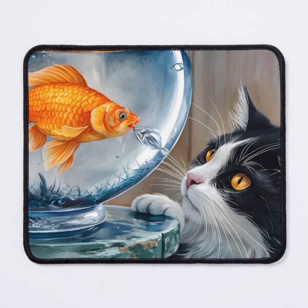 Item preview, Whimsical Cat and Goldfish Adventure designed and sold by MarinaFila.