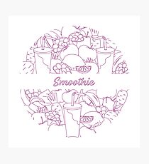 Smoothie and ingredients for making smoothie. Photographic Print