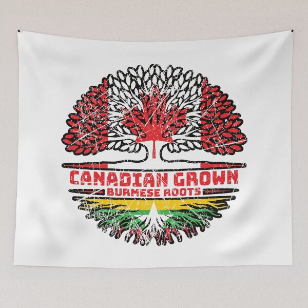 Item preview, Myanmar Burmese Canadian Canada Tree Roots Flag designed and sold by FlagX.
