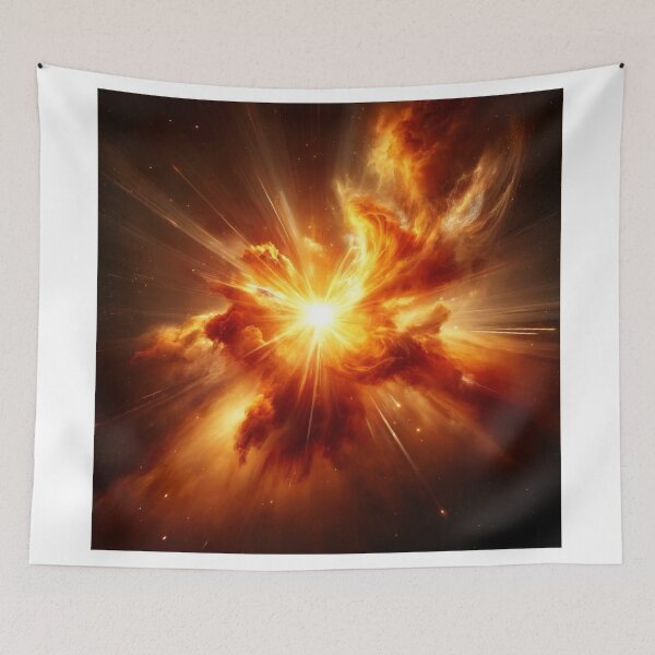 Item preview, Bright Orange Supernova Space Pattern Sticker T-shirt designed and sold by EWNDesigns.