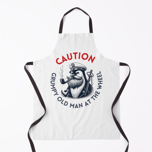 Item preview, Caution, Grumpy Old man at the wheel, cartoon captain penguin with pipe designed and sold by coloursforkids.
