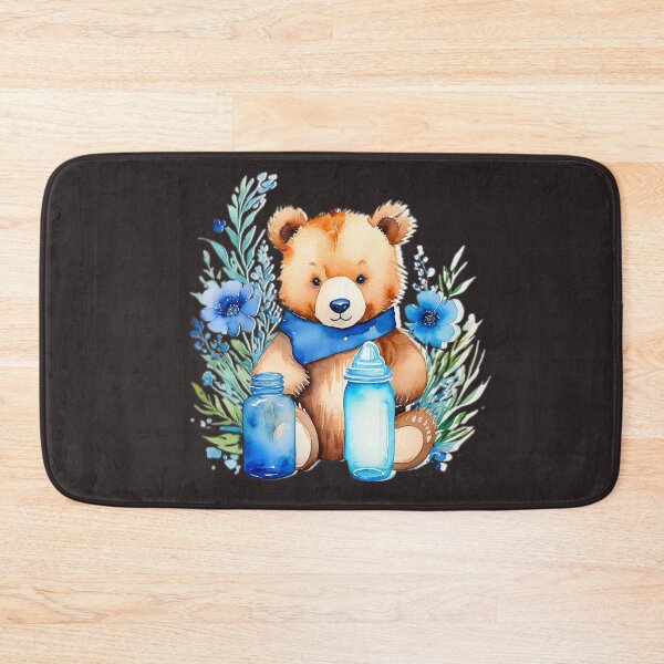 Item preview, Title: Teddy Bear with Blue Bottles designed and sold by MYTHIC PEEL STICKERS.