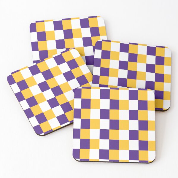 Item preview, Minnesota Checkered Pattern in Purple, White and Gold designed and sold by Deutschic.