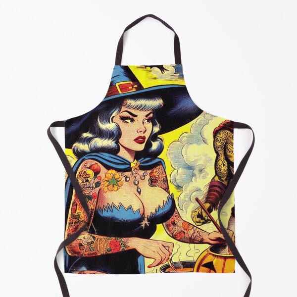 Item preview, Vintage Halloween Witch Pin-up designed and sold by PulpVintage.