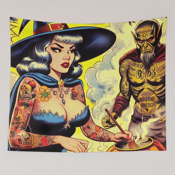 Item preview, Vintage Halloween Witch Pin-up designed and sold by PulpVintage.