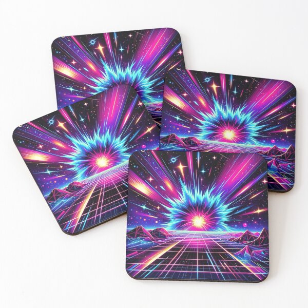 Item preview, Synthwave Supernova Neon Pattern Sticker T-shirt designed and sold by EWNDesigns.