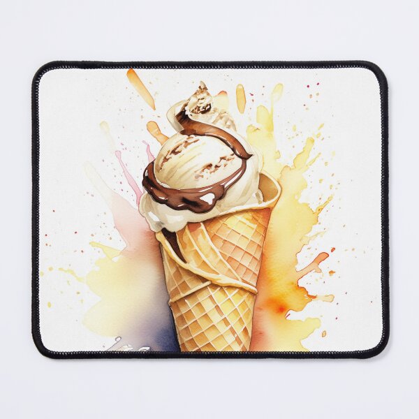 Item preview, Colorful illustration of an ice cream cone with dynamic paint splashes, blending realism and abstract art designed and sold by homydesign.