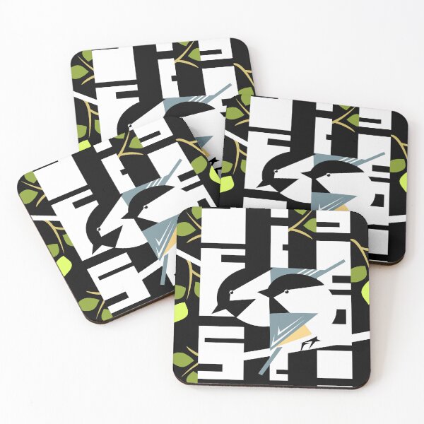 Item preview, Black Capped Chickadees On Birch Tree Branch designed and sold by studioart.