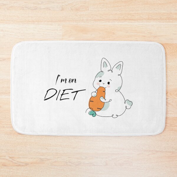 Item preview, Cute rabbit | I'm on diet |  Cuteness | line art | funny quote | designed and sold by GeorgetaHere.