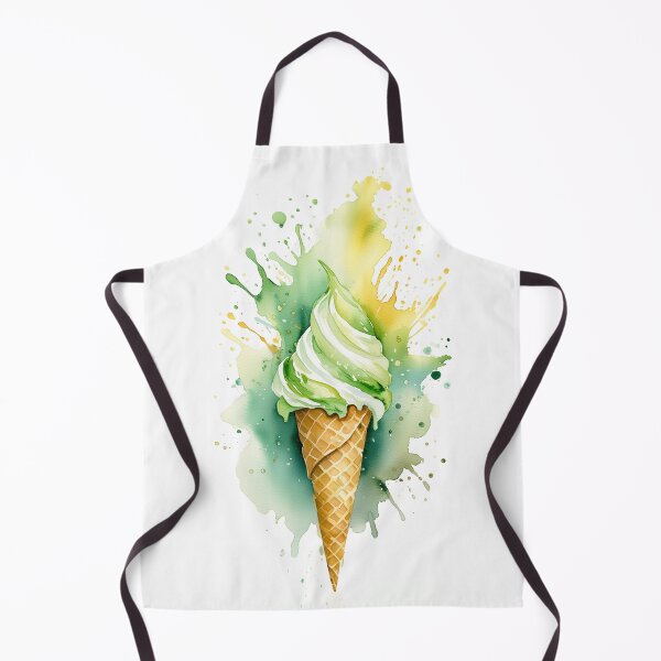 Item preview, Viibrant illustration of a green and yellow ice cream cone amidst colorful splashes designed and sold by homydesign.