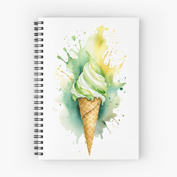 Item preview, Viibrant illustration of a green and yellow ice cream cone amidst colorful splashes designed and sold by homydesign.