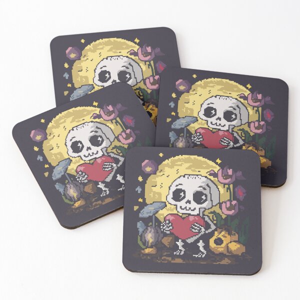 Item preview, Kawaii Skeleton Holding A Heart (Cross Stitch Style) designed and sold by LeftImpressed.