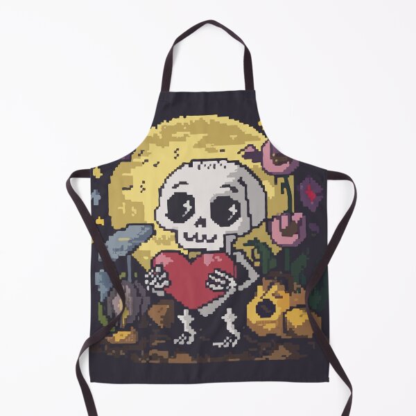 Item preview, Kawaii Skeleton Holding A Heart (Cross Stitch Style) designed and sold by LeftImpressed.