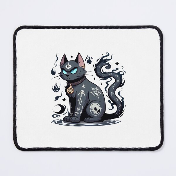 Item preview, cool Cursed Cat Alastor with blue eyes and tattoos designed and sold by bouslama_shop ⭐️⭐️⭐️⭐️⭐️.