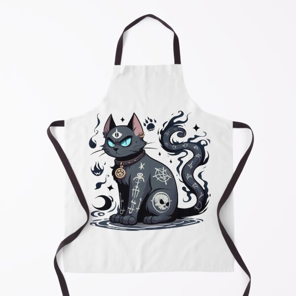 Aperçu de l'œuvre cool Cursed Cat Alastor with blue eyes and tattoos  créée et vendue par bouslama_shop  ⭐️⭐️⭐️⭐️⭐️.