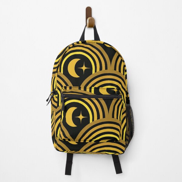 Item preview, Art Deco Abstract Crescent Moon Pattern on Black  designed and sold by Yasminepatterns .