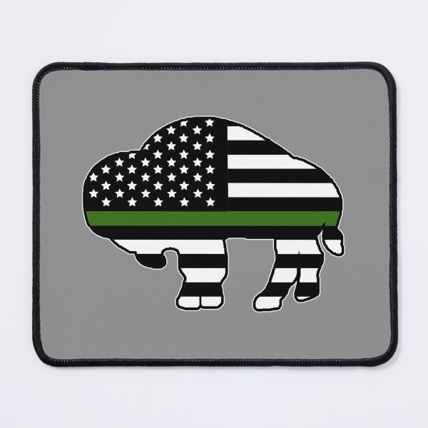 Item preview, Buffalo Thin Green Line Flag Silhouette designed and sold by bamatt30.