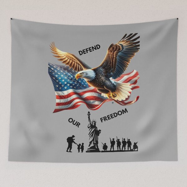 Item preview, Eagle Flies Flag High: Defending Freedom designed and sold by ValorVerse.