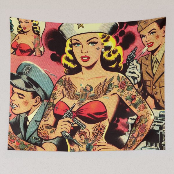 Item preview, Retro Tattooed Sailor Pin-up designed and sold by PulpVintage.