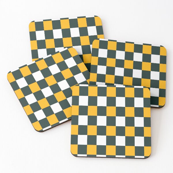 Item preview, Cool Checkered Pattern in Dark Green, White and Gold designed and sold by Deutschic.