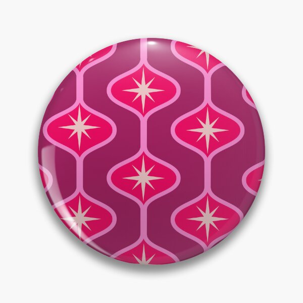 Item preview, Mid Century Retro Starbursts on Red Ogee Pattern  designed and sold by Yasminepatterns .