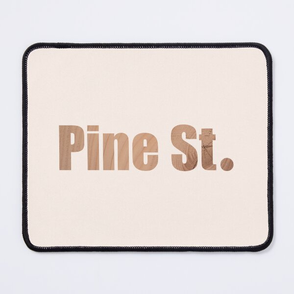 Item preview, Pine Street Street Name with authentic light wood background designed and sold by TheMugDirectory.