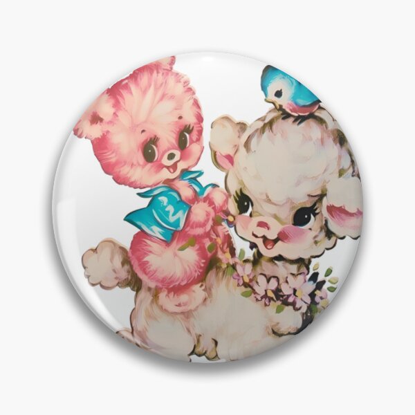 Item preview, Vintage Kawaii Kitsch Bear Lamb Rushton Meyercord Decal designed and sold by knickeryknackry.