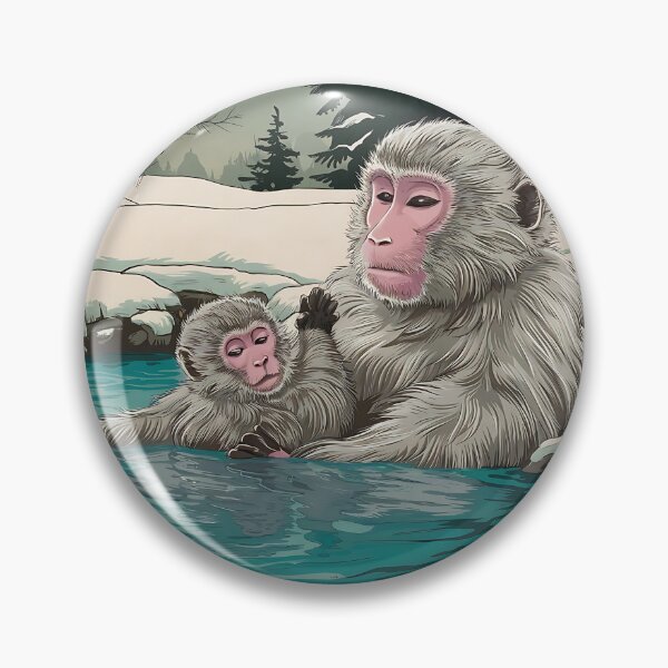 Item preview, Japanese Snow Monkeys Bathing in Hot Springs designed and sold by Mariana Piana.