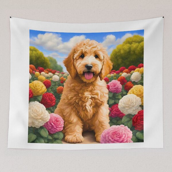 Item preview, Goldendoodle Puppy in New York Rose Garden designed and sold by Fredster1966.