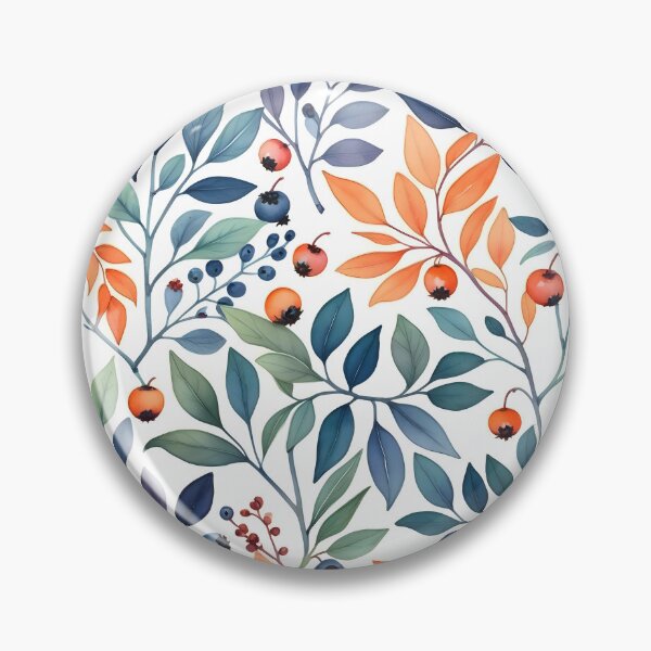 Item preview, Watercolor Flat Painting: Leaves and Berries Pattern designed and sold by MrKATORSKI.