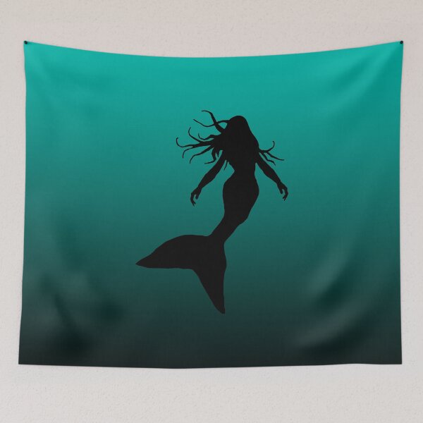 Item preview, Mermaid Silhouette in Water Under the Sea Art 1 of 4 designed and sold by Beachy.