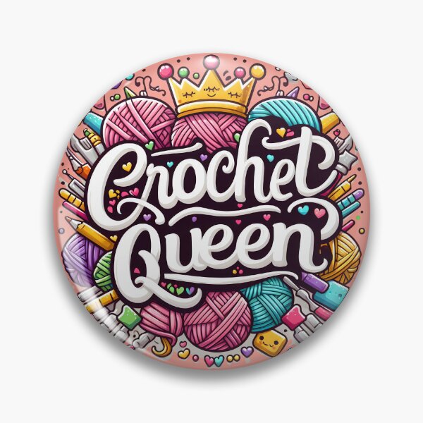 Item preview, Crochet Queen, typography, pun designed and sold by maxmaj.