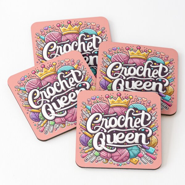 Item preview, Crochet Queen, typography, pun designed and sold by maxmaj.