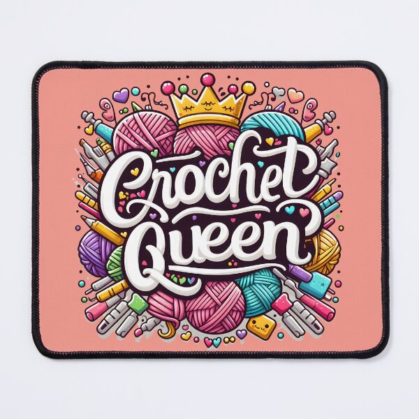 Item preview, Crochet Queen, typography, pun designed and sold by maxmaj.
