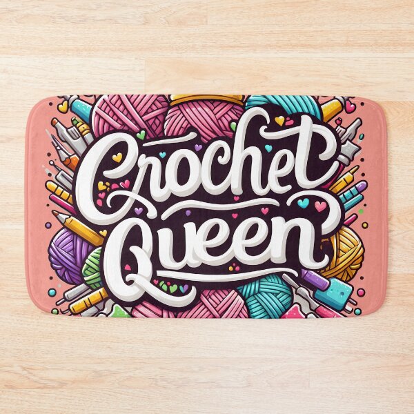 Item preview, Crochet Queen, typography, pun designed and sold by maxmaj.