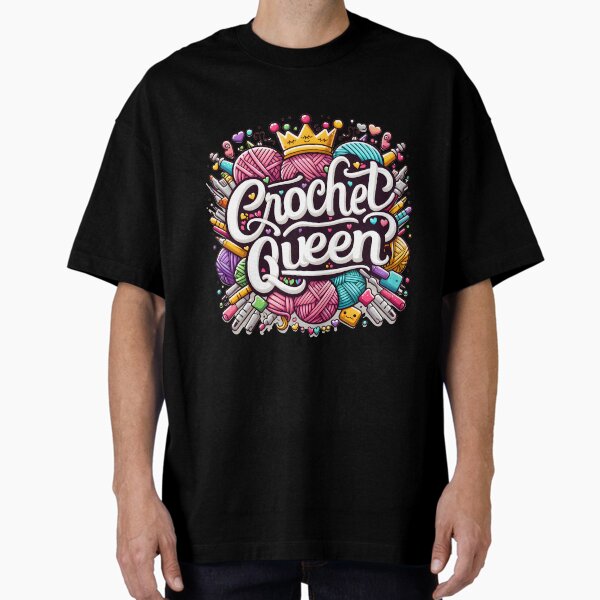 Item preview, Crochet Queen, typography, pun designed and sold by maxmaj.