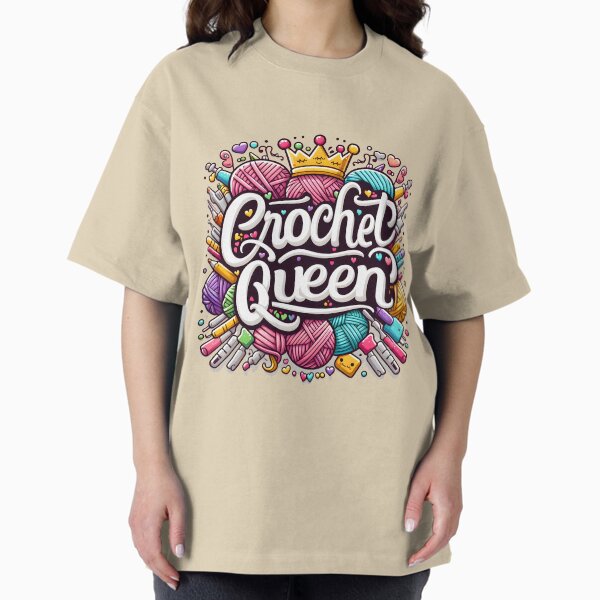 Item preview, Crochet Queen, typography, pun designed and sold by maxmaj.