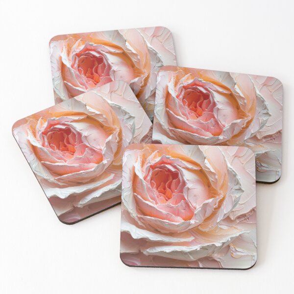 Item preview, 3d Impasto Sculptured Pink Rose Floral Art designed and sold by DHarmonyStudio.